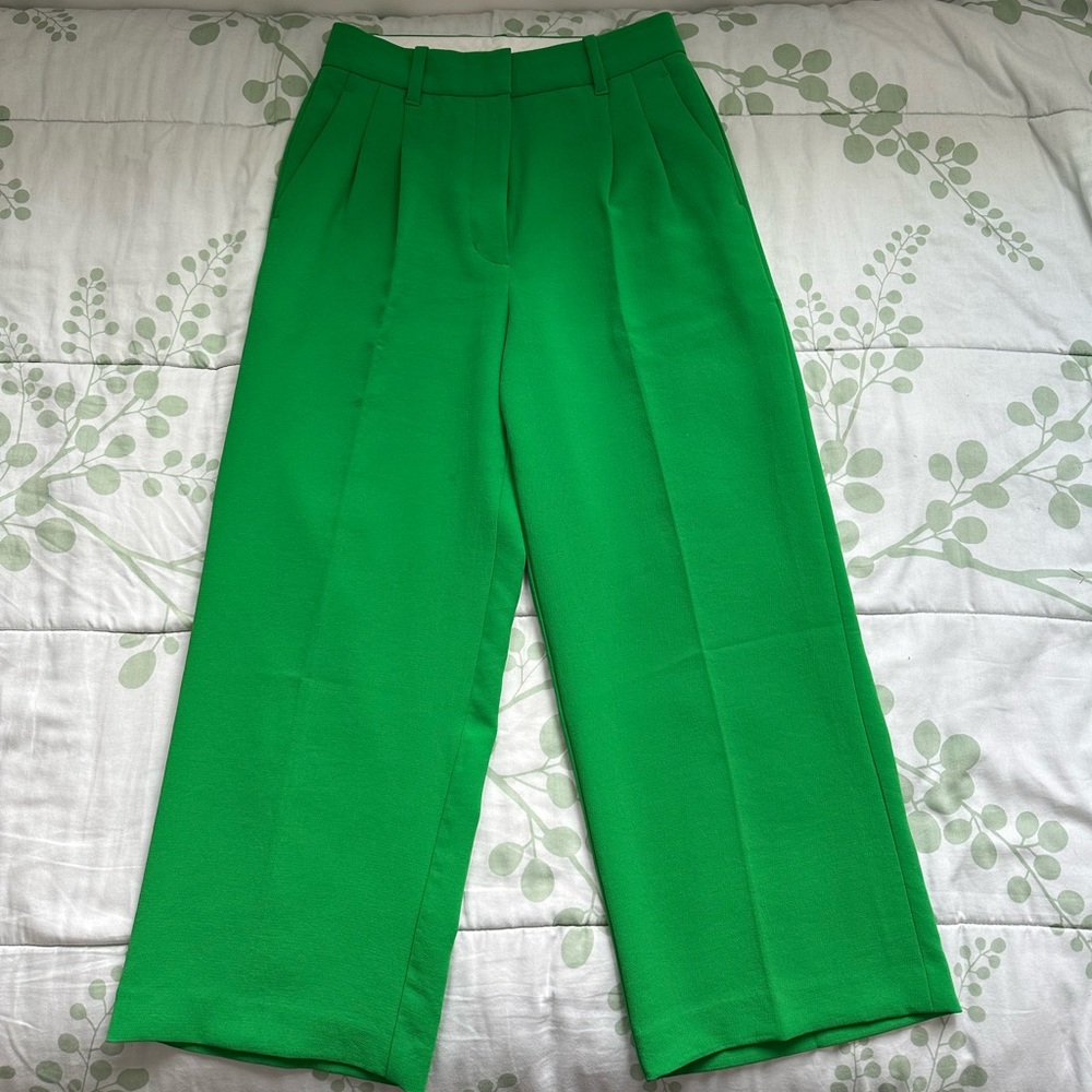 Wilfred Emerald Green Wide-Leg Trousers